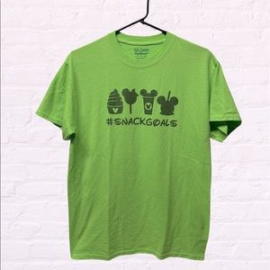 Disney snackgoals bright green graphic shirt sz medium